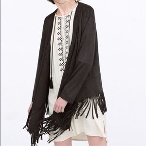 Zara Black Fringe Cardigan
